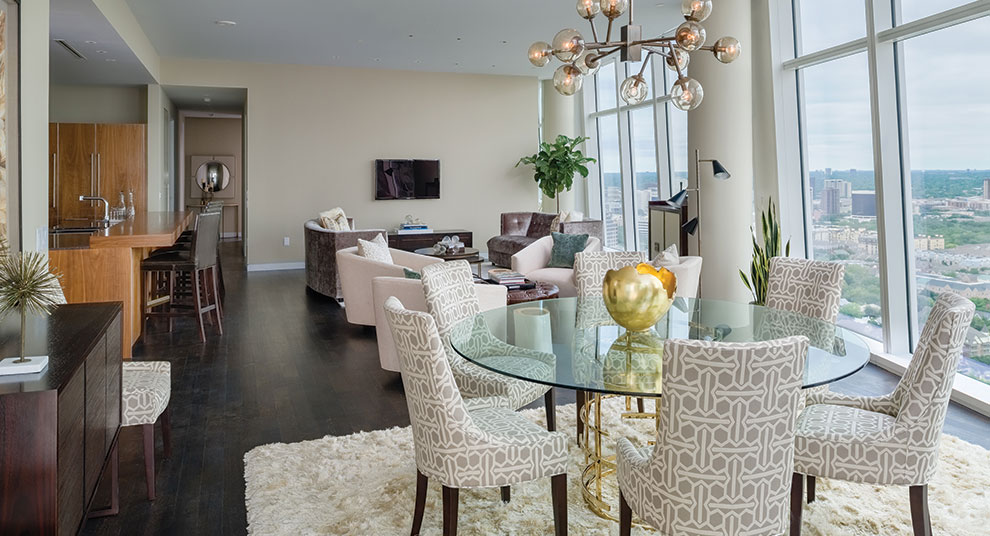 Museum Tower Luxury Condos in Downtown Dallas Model Interiors Transitional 5