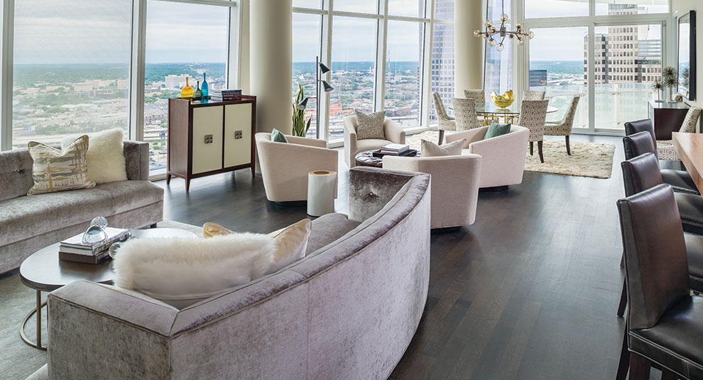 Museum Tower Luxury Condos in Downtown Dallas Model Interiors Transitional 7